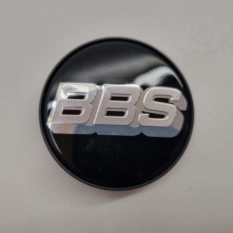 BBS Centerkapsel Sort/Sølv 56 mm