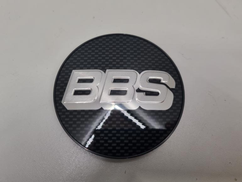 BBS Centerkapsel Sølv/Carbon 3D 70 mm - Sæt 4 stk