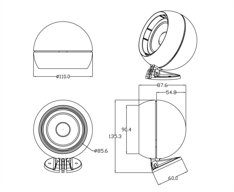 Blaupunkt Globe Speaker - Retro Højtaler 3,5" - 1 Stk – billede 4