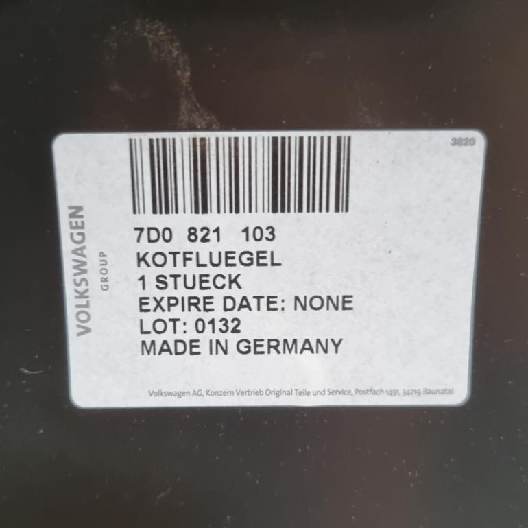 VW T4 Original Forskærm Kort Front - Venstre – billede 3