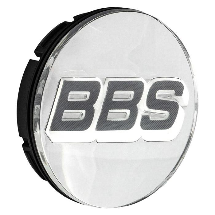 BBS Roterende 3D Centerkapsel krom, logo grå/hvid - 56mm – 1 stk.