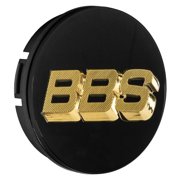BBS 3D Centerkapsel Forged Line, logo sort/guld - 70mm – med snap ring