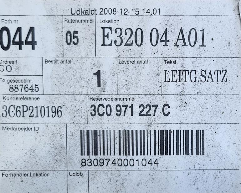 VW Passat 3C R36 Batteri Kabel - 3C0 971 227 C – billede 3