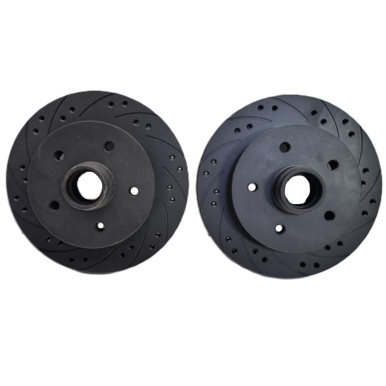 VW T3 Black Diamond Hullet Og Rillet Bremsekiver - For - 258mm – billede 3