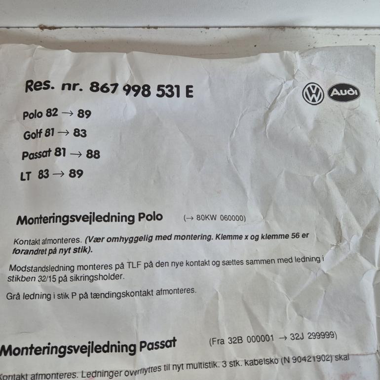 Polo 86C Golf 1 LT Passat 32b