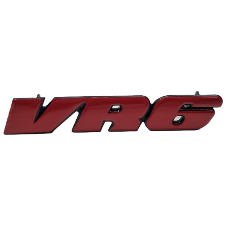 VW Golf 3 VR6 Emblem Til Frontgrill - Rød