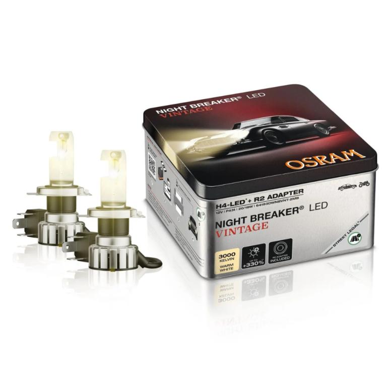 OSRAM NIGHT BREAKER LED VINTAGE H4 - Forlygtepære Sæt E-Godkendt